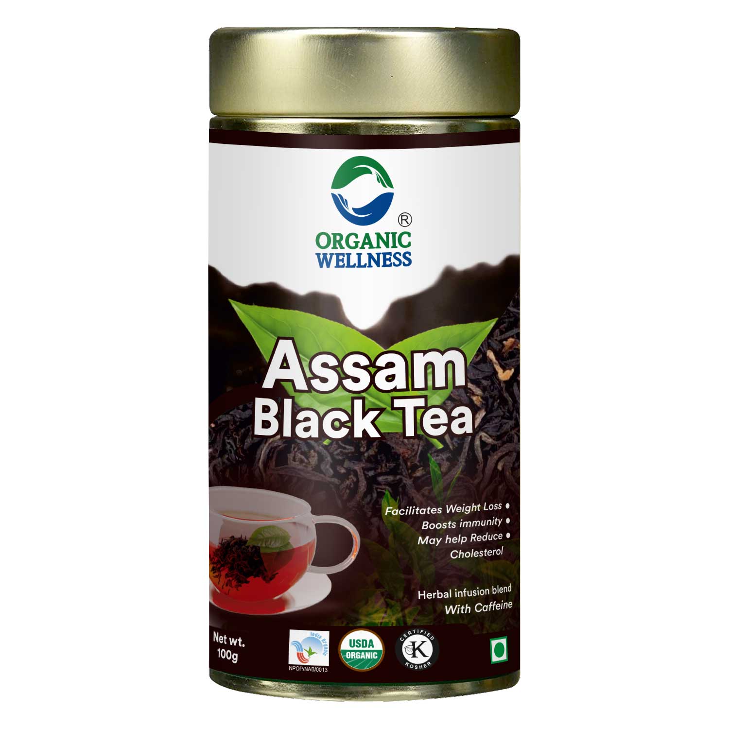 Organic Wellness Assam Black Tea || Enhances immunity  Tin