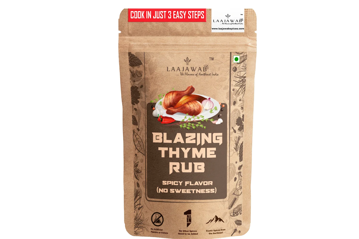 Laajawab Blazing Thyme Rub, Medium Spicy (No Sweetness)