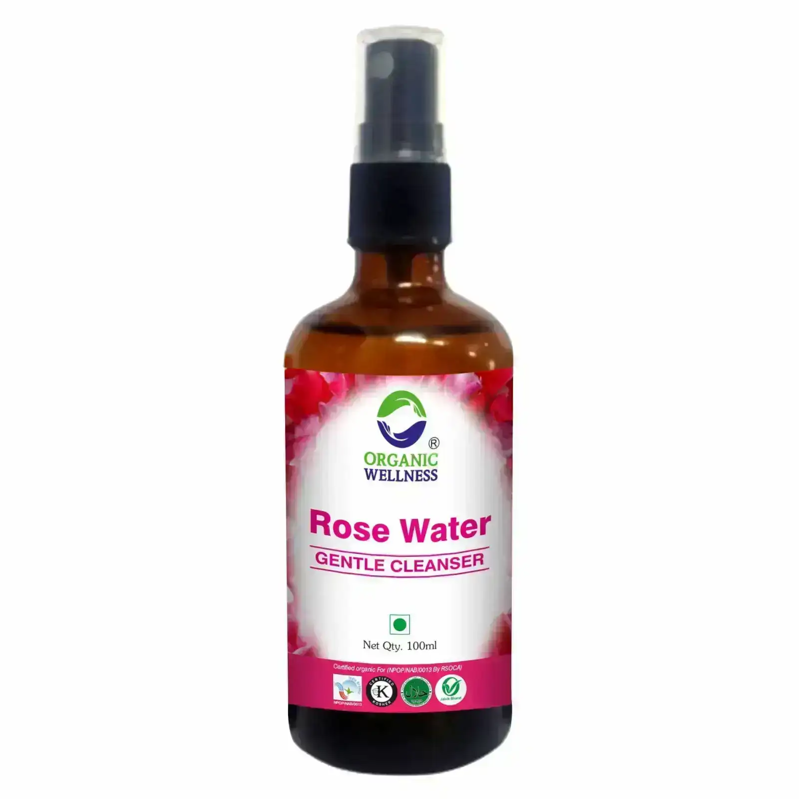 Organic Wellness Rose Water Gentle Cleanser  with spray pump