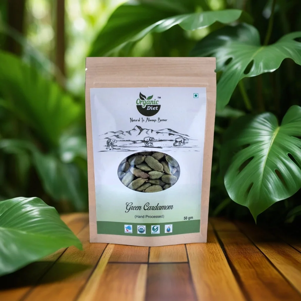 Organic Diet Fresh & Pure Organic Green Cardamom Raw.