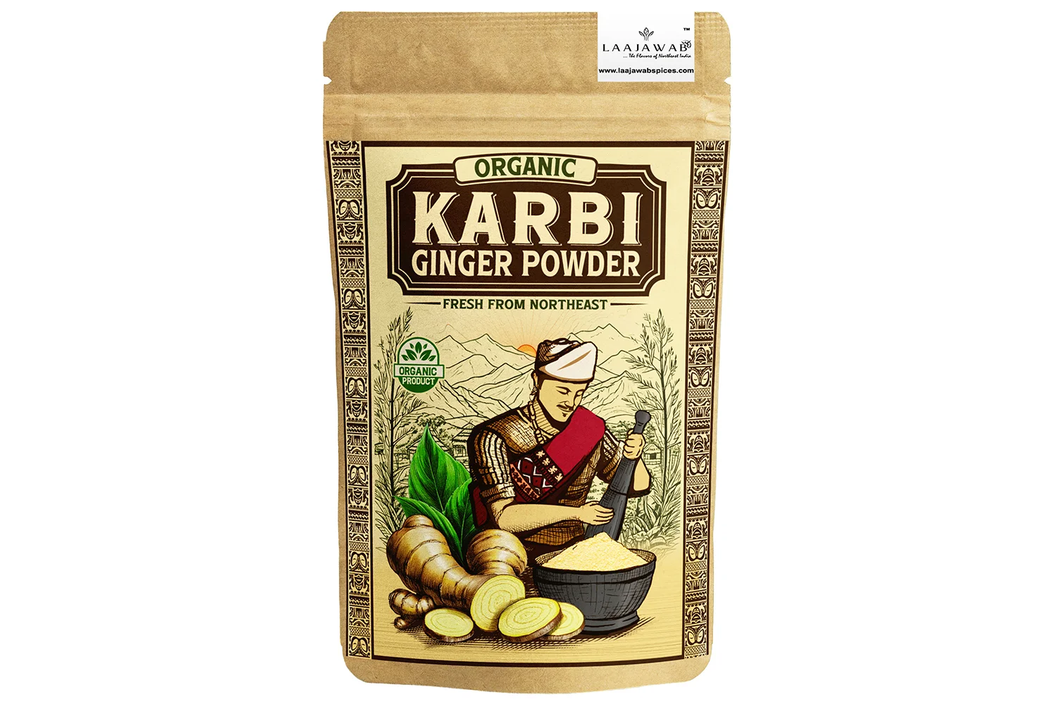 Laajawab Organic Karbi Ginger Powder