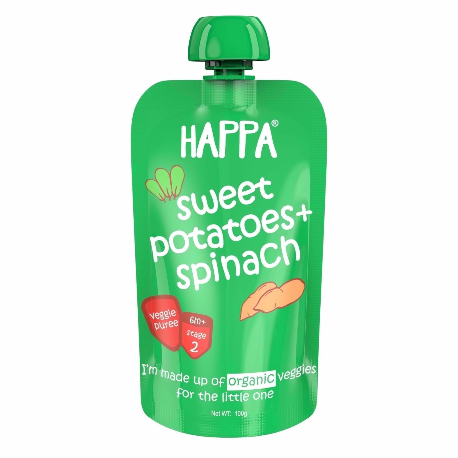 Happa Fruit Puree  Sweet Potatoes + Spinach