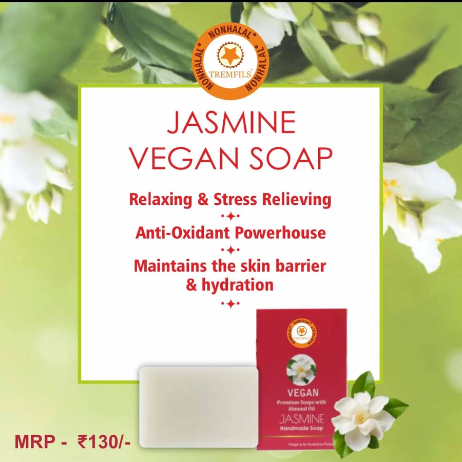 Nonhalal JASMINE ALMOND OIL VEGAN HANDMADE  SOAP