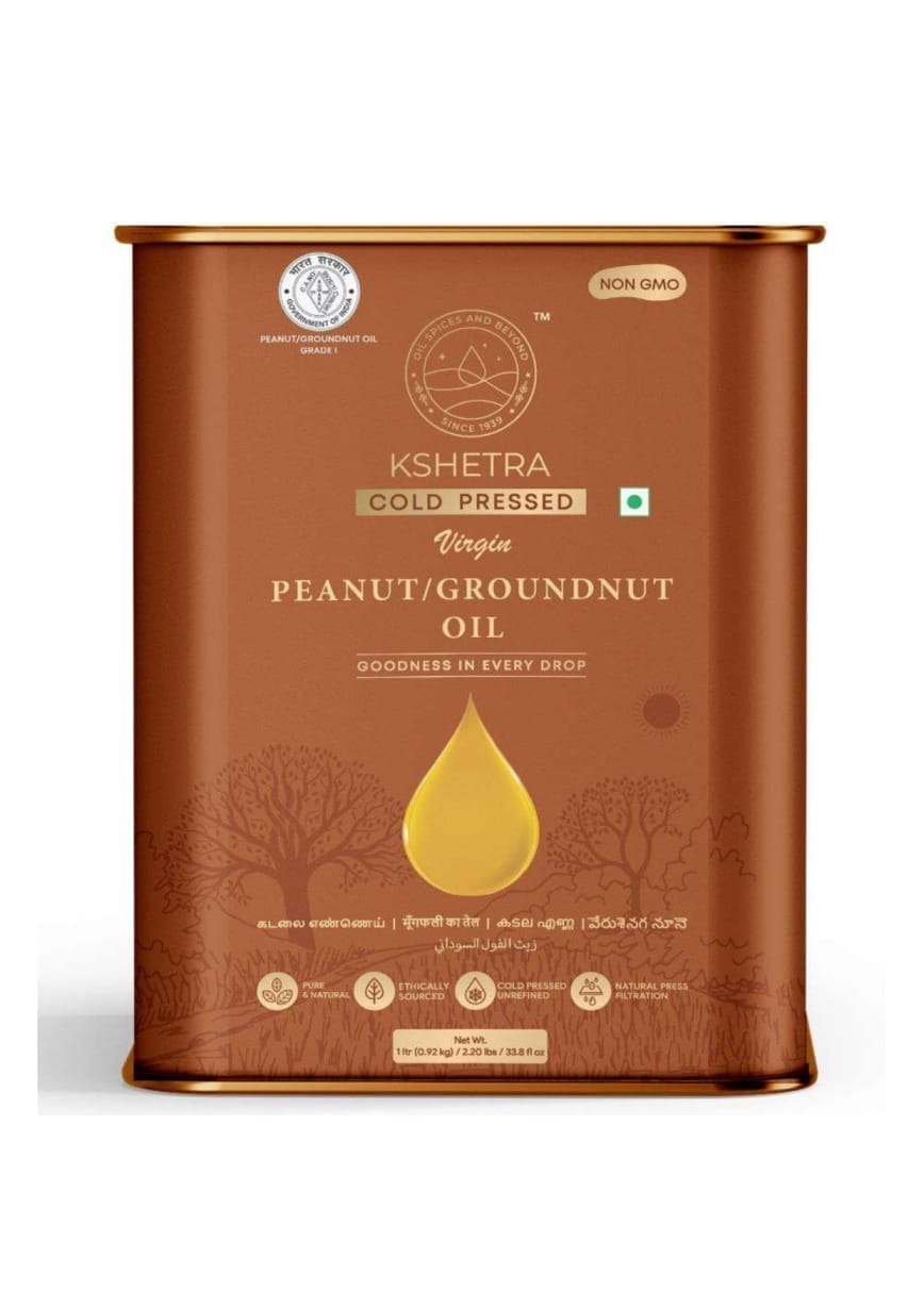 Kshetra Ground Nut Cold Pressed Oil Tin